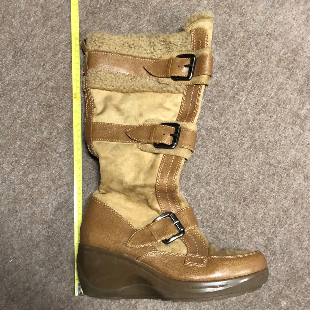 suede buckle boots
